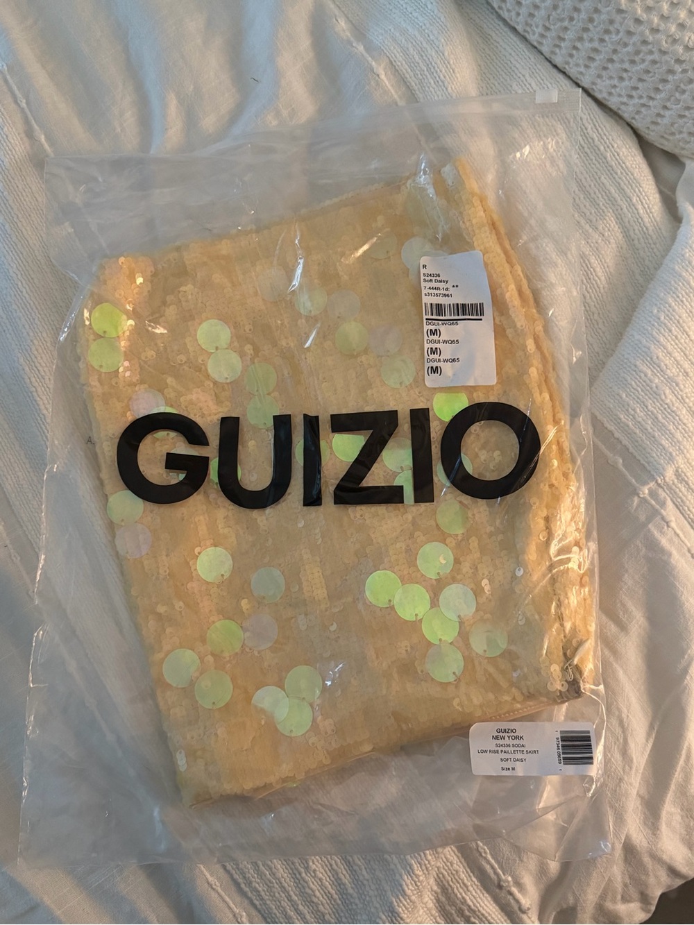 Guizo Yellow Sequin Skirt
